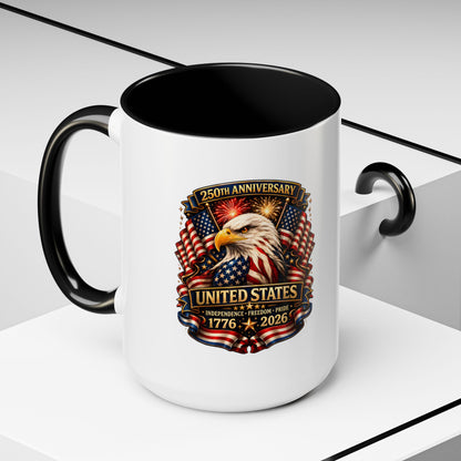 Patriotic Eagle Coffee Mug - United States 250th Anniversary 1776-2026