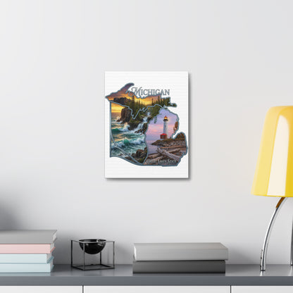 Michigan Scenic Canvas Print — Great Lakes Lighthouse Wall Art