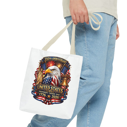 United States 250th Anniversary Tote Bag — Eagle & Flags 1776–2026