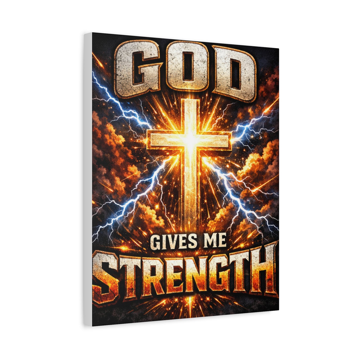 God Gives Me Strength Canvas Wall Art