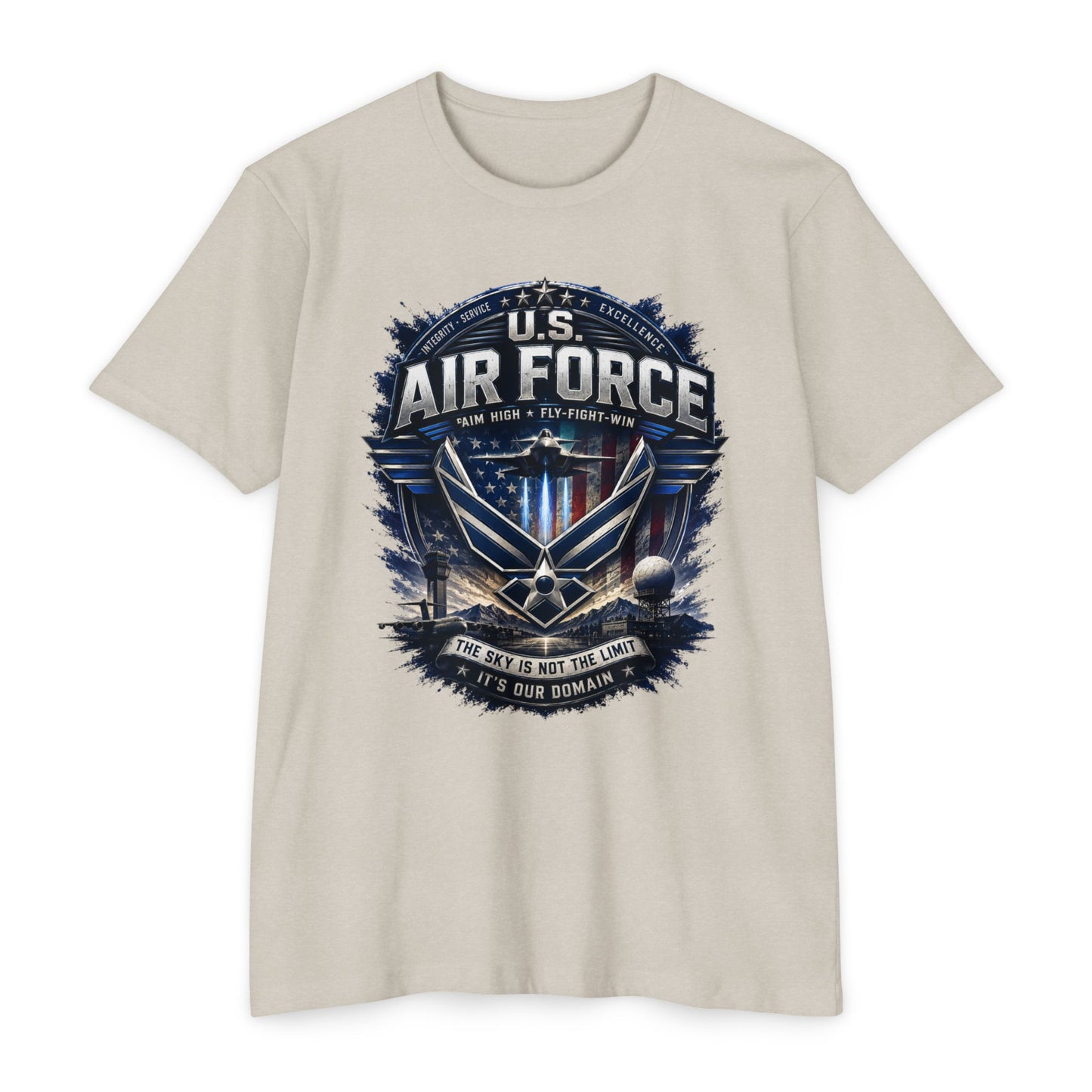 U.S. Air Force Graphic T-Shirt — Military Emblem Tee ("The Sky Is Not The Limit")
