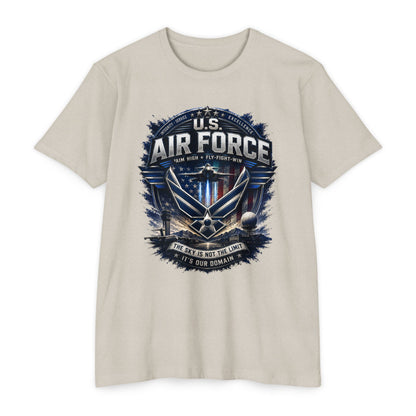 U.S. Air Force Graphic T-Shirt — Military Emblem Tee ("The Sky Is Not The Limit")