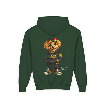 Youth Hoodie — Black Excellence Bear Graphic Sweatshirt (Kids)