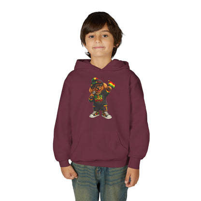 Youth Hoodie — Black Lives Matter Rasta Bear Kids Pullover