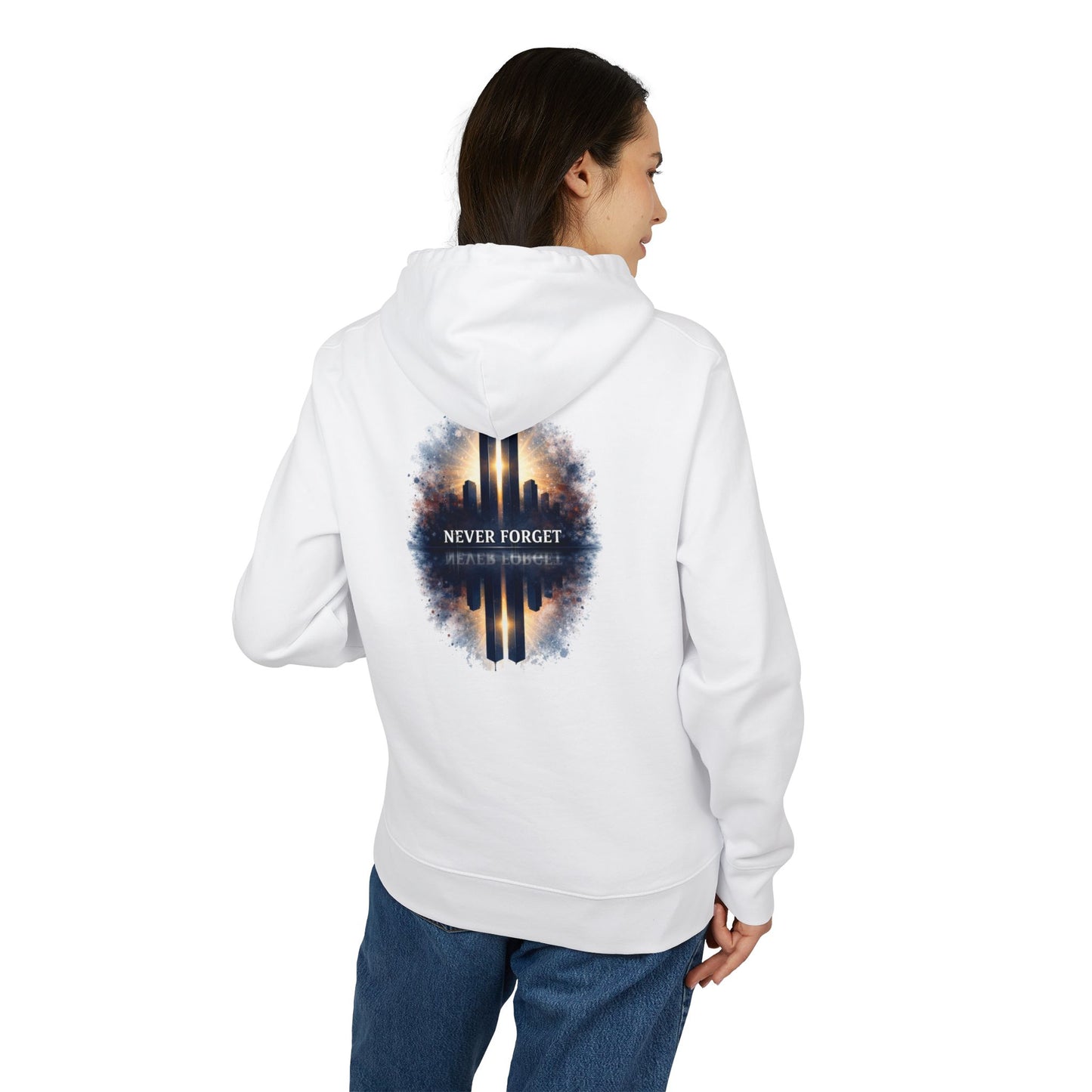 9/11 Memorial Hoodie — "Never Forget" Twin Towers Tribute