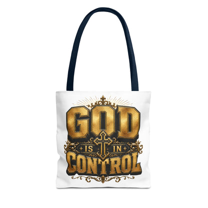 God Is in Control Tote Bag — Faith-Inspired Christian Tote for Church, Gifts & Everyday Use