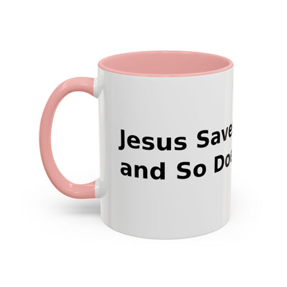 Accent Coffee Mug — “Faith + Medicine: Insulin Saves” Black-Accent Mug (11/15 oz)