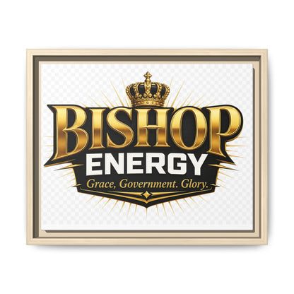 Framed Canvas Art - "Bishop Energy" Gold Crown Logo (Matte)