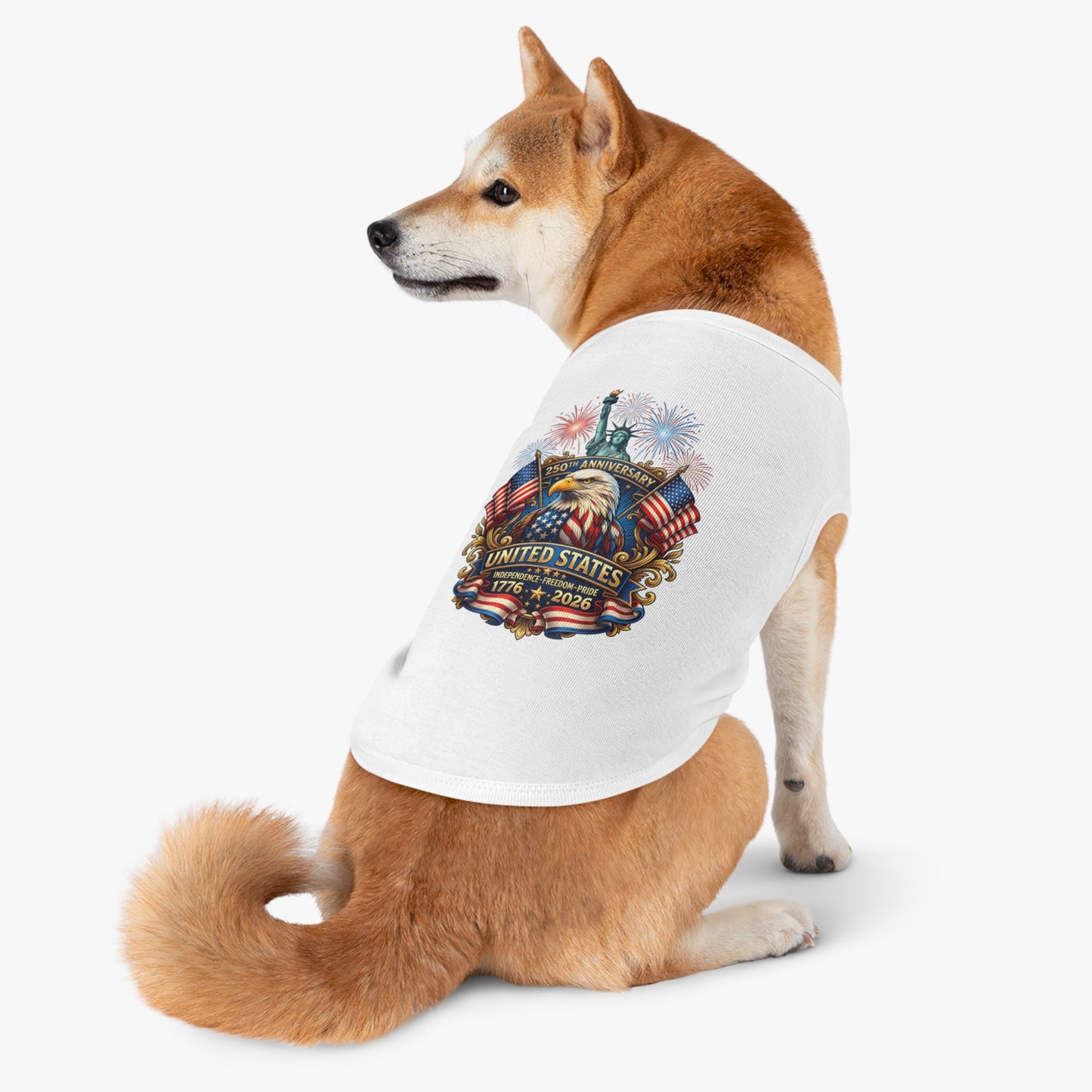 Patriotic Pet Tank — "United States 250th Anniversary 1776–2026" Dog Tank Top