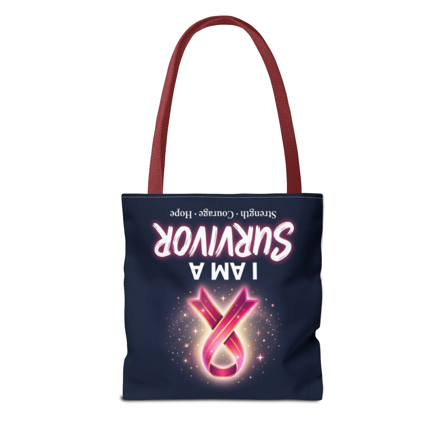 Survivor Ribbon Tote Bag — "I Am A Survivor" Breast Cancer Awareness Tote