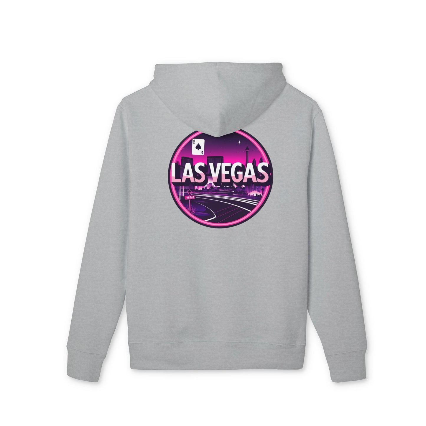 Las Vegas Neon Circle Hoodie — Retro Casino Skyline Pullover