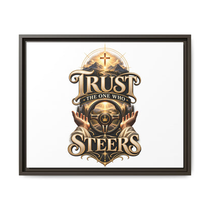 Trust He Guides Framed Canvas — Christian Inspirational Wall Art