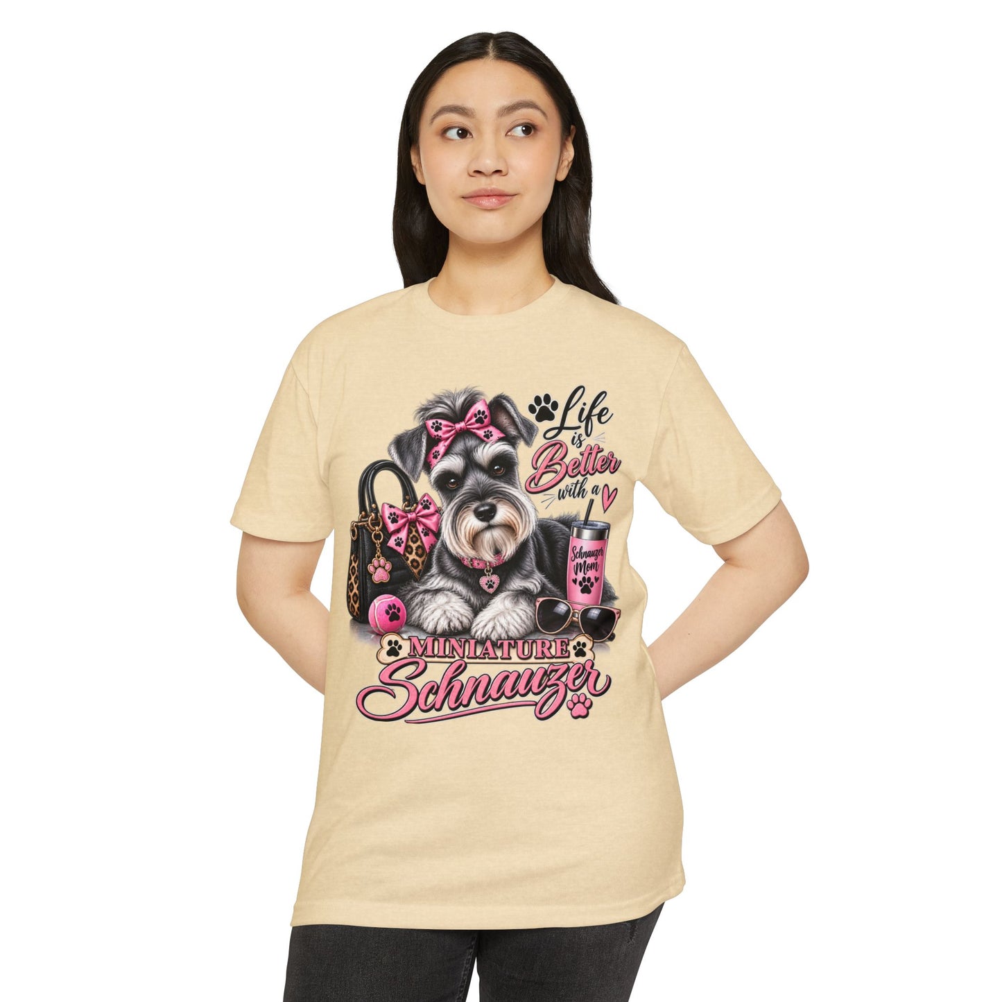 Miniature Schnauzer T-Shirt — "Life’s Better with a Miniature Schnauzer" Cute Dog Tee