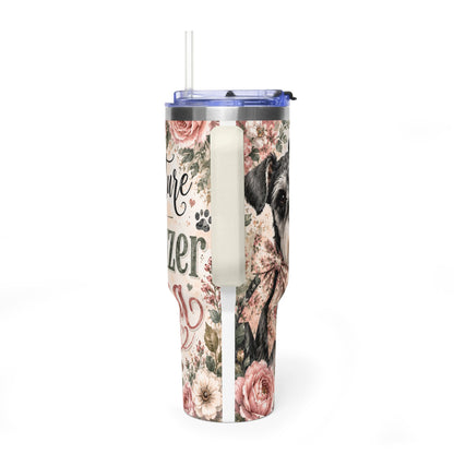 Miniature Schnauzer Mama 40oz Vacuum Tumbler — Insulated Travel Mug with Handle