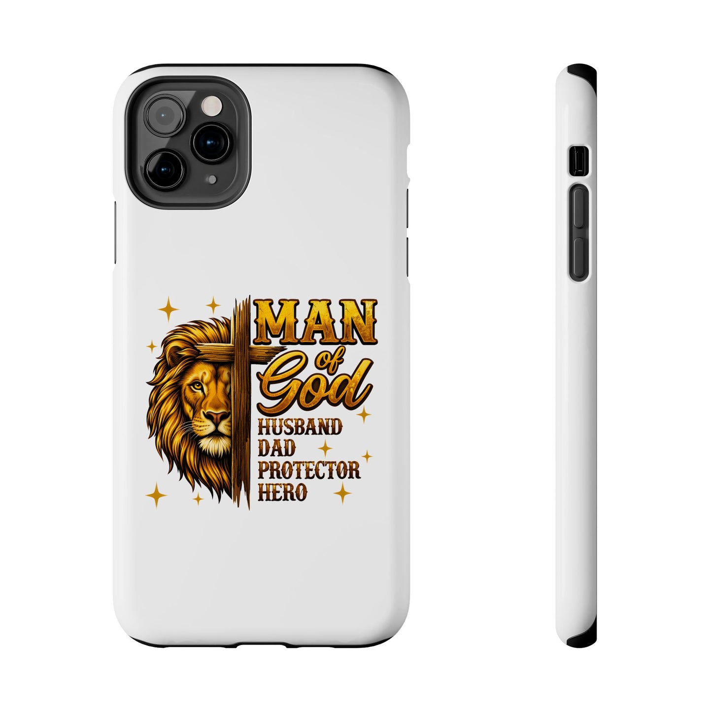Man of God Lion Phone Case — ‘Man of God’ Christian Protector Dad Gift