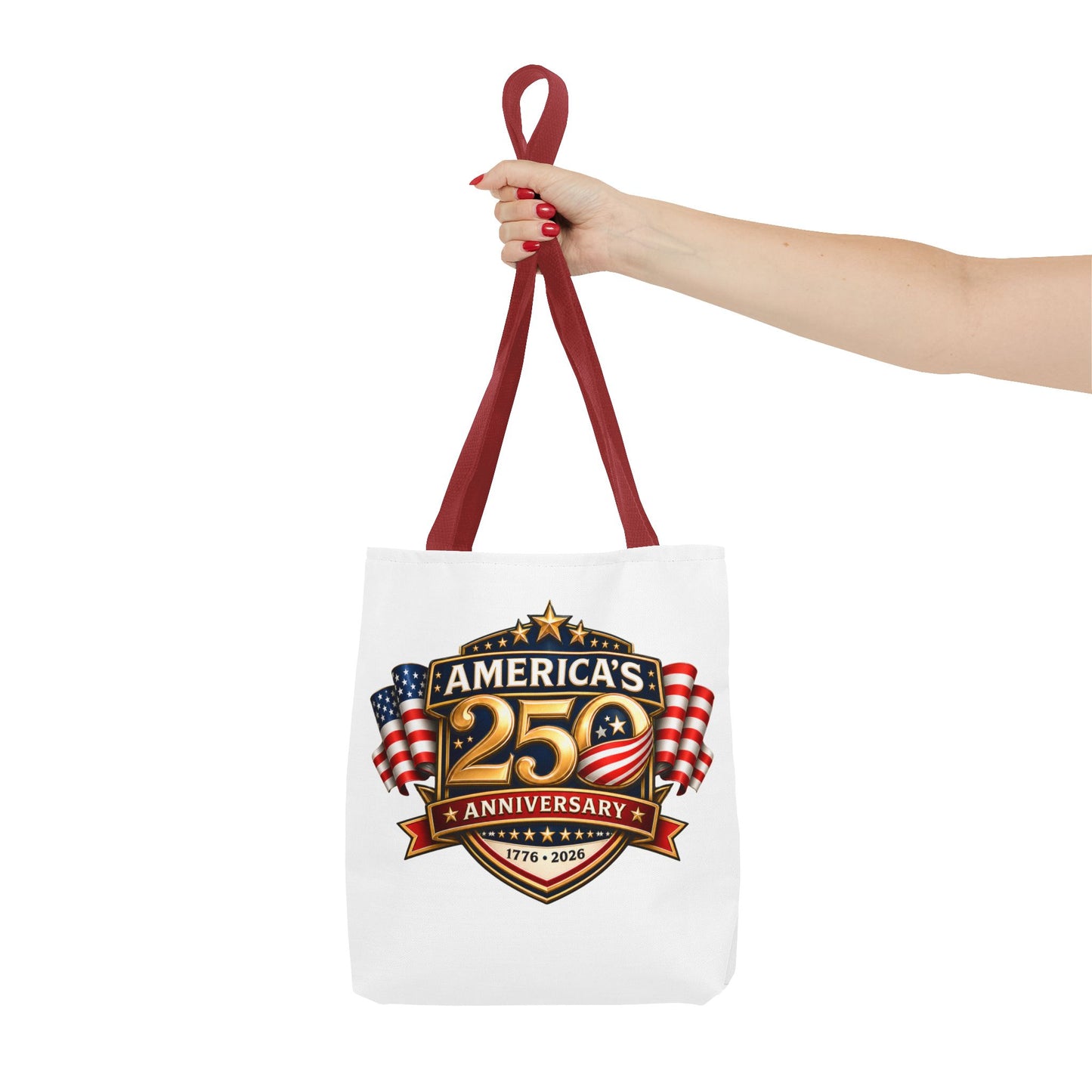 25th Anniversary America Tote Bag — Patriotic 1776–2026 Commemorative Flag Design