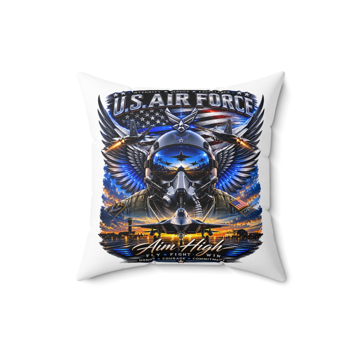 U.S. Air Force 'Aim High' Decorative Pillow — Military Aviation Throw Pillow