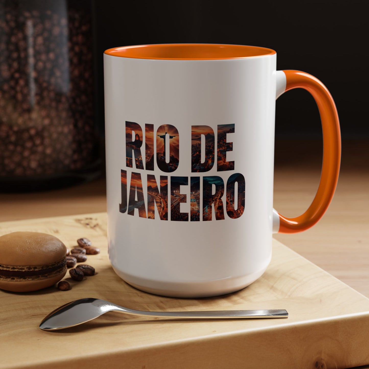 Rio de Janeiro Accent Coffee Mug — Scenic Typography Coffee Mug (11/15oz)