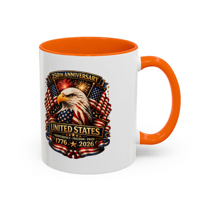 Patriotic Eagle Coffee Mug - United States 250th Anniversary 1776-2026