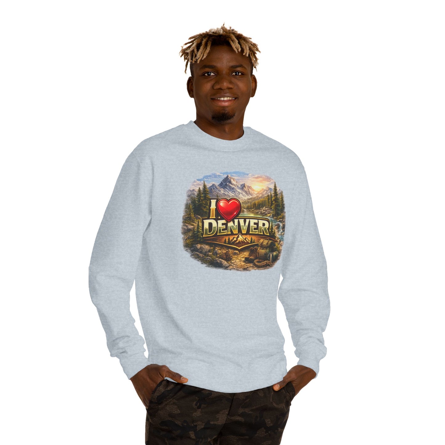 I  Denver Scenic Sweatshirt - Mountain Landscape Crewneck