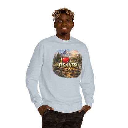 I  Denver Scenic Sweatshirt - Mountain Landscape Crewneck