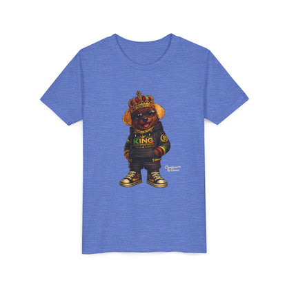 Youth Tee — 'Lil King' Crowned Bear Graphic Shirt