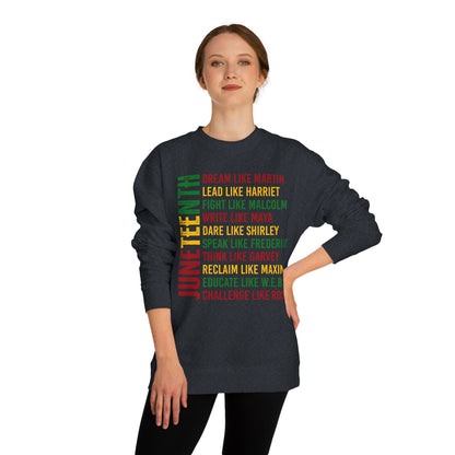 Juneteenth Icons Sweatshirt — "Lead Like Harriet, Fight Like Malcolm" Heritage Crewneck
