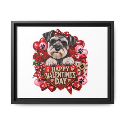 Valentine’s Day Schnauzer Framed Canvas