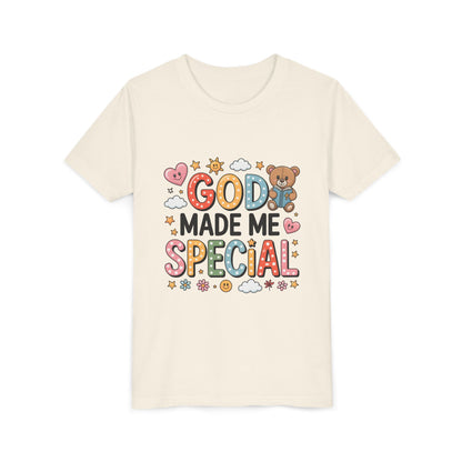Youth Tee — "God Made Me Special" Cute Christian Kids T-Shirt