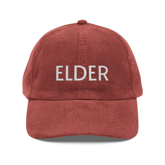 Corduroy Cap - "ELDER" Embroidered Vintage Dad Hat