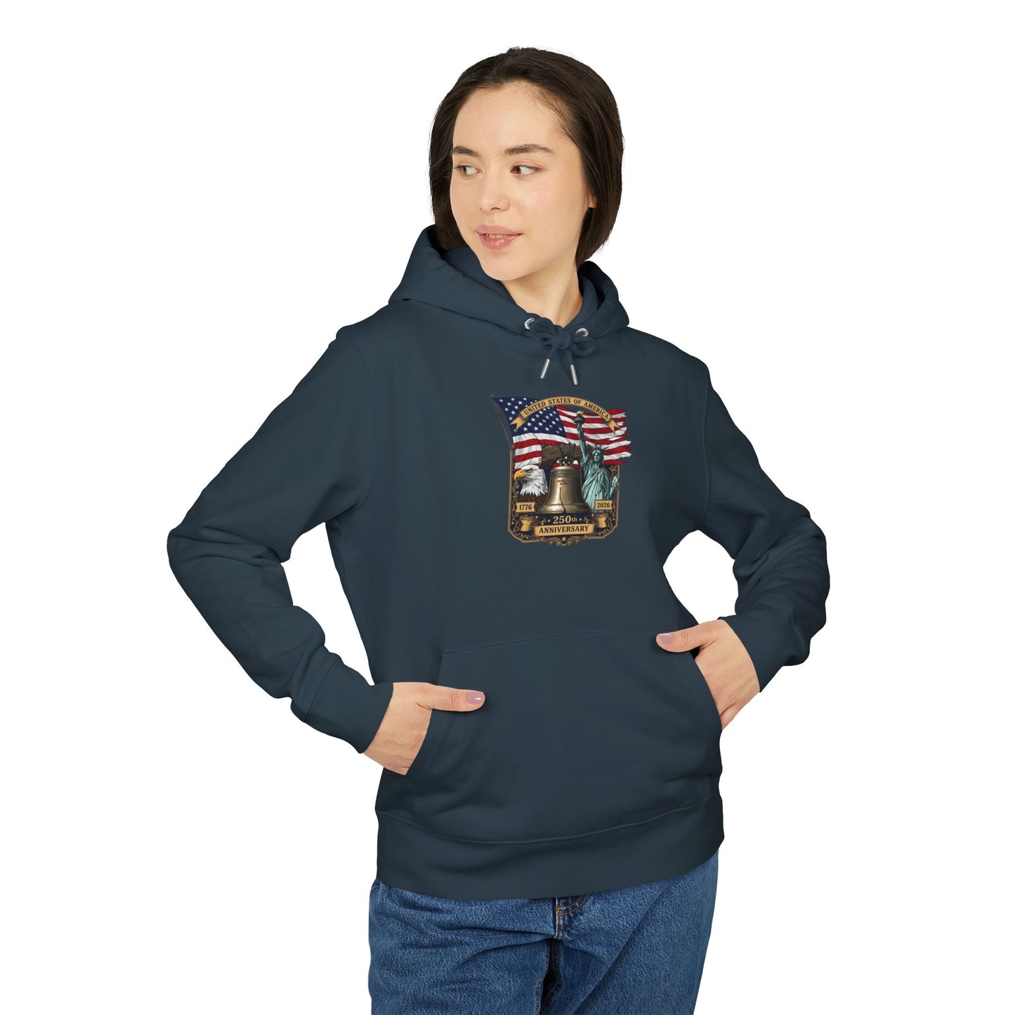 Liberty Bell Anniversary Hoodie — American Flag & Statue of Liberty Design