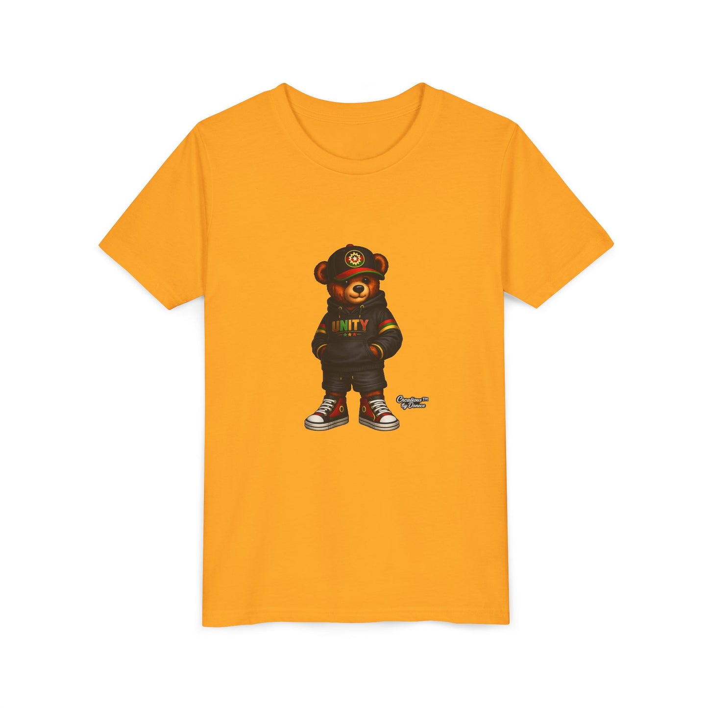 Youth T‑Shirt — Cool Bear Graphic Tee with 'UNITY' Hoodie Design