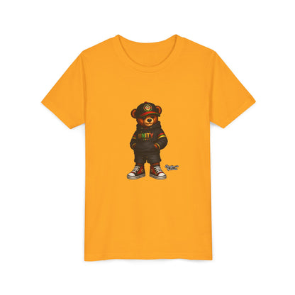 Youth T‑Shirt — Cool Bear Graphic Tee with 'UNITY' Hoodie Design