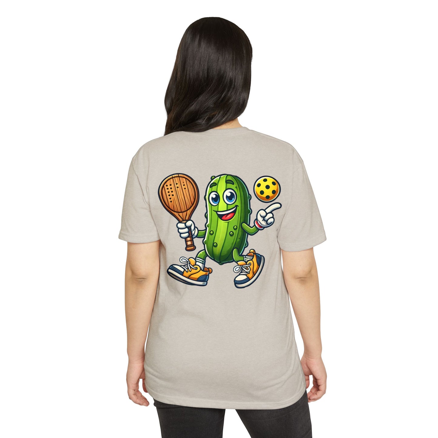 Pickle Pickleball T-Shirt – Cute Pickle Playing Pickleball Graphic Tee