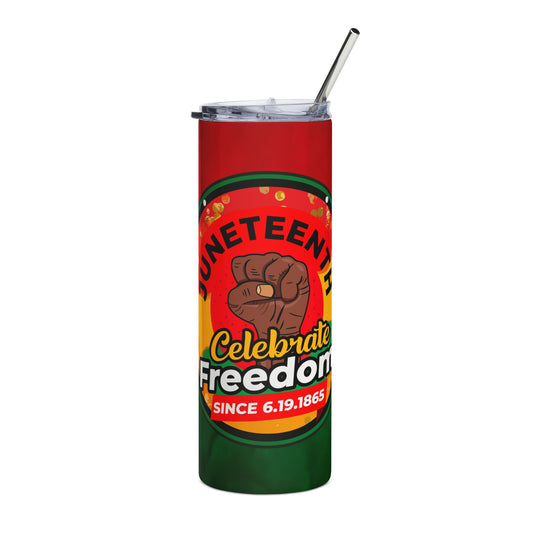 Juneteenth Stainless Tumbler — "Celebrate Freedom" 20oz Insulated Travel Cup
