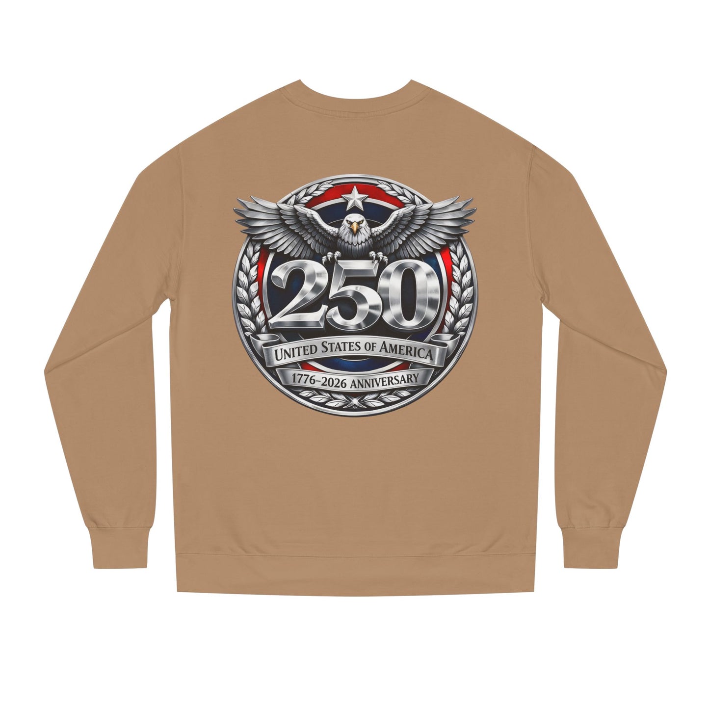 250th USA Anniversary Sweatshirt — Eagle Emblem 1776–2026 Commemorative Crewneck