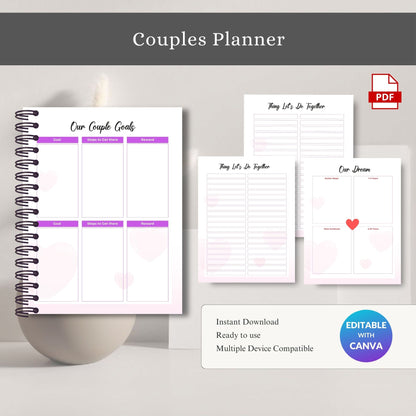 Couple Planner Printable | Relationship Goals, Communication & Life Organizer