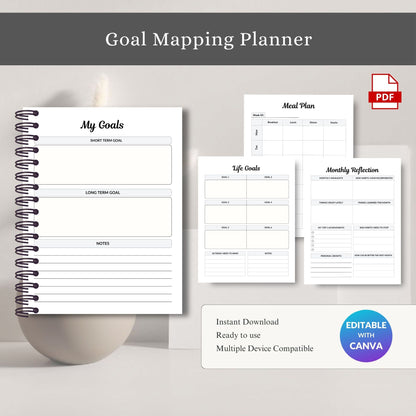 Goal Mapping Planner Printable | Vision to Action Goal Setting & Productivity System