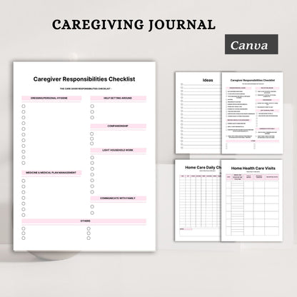 Caregiving Journal Printable | Daily Care Tracker & Health Support Planner