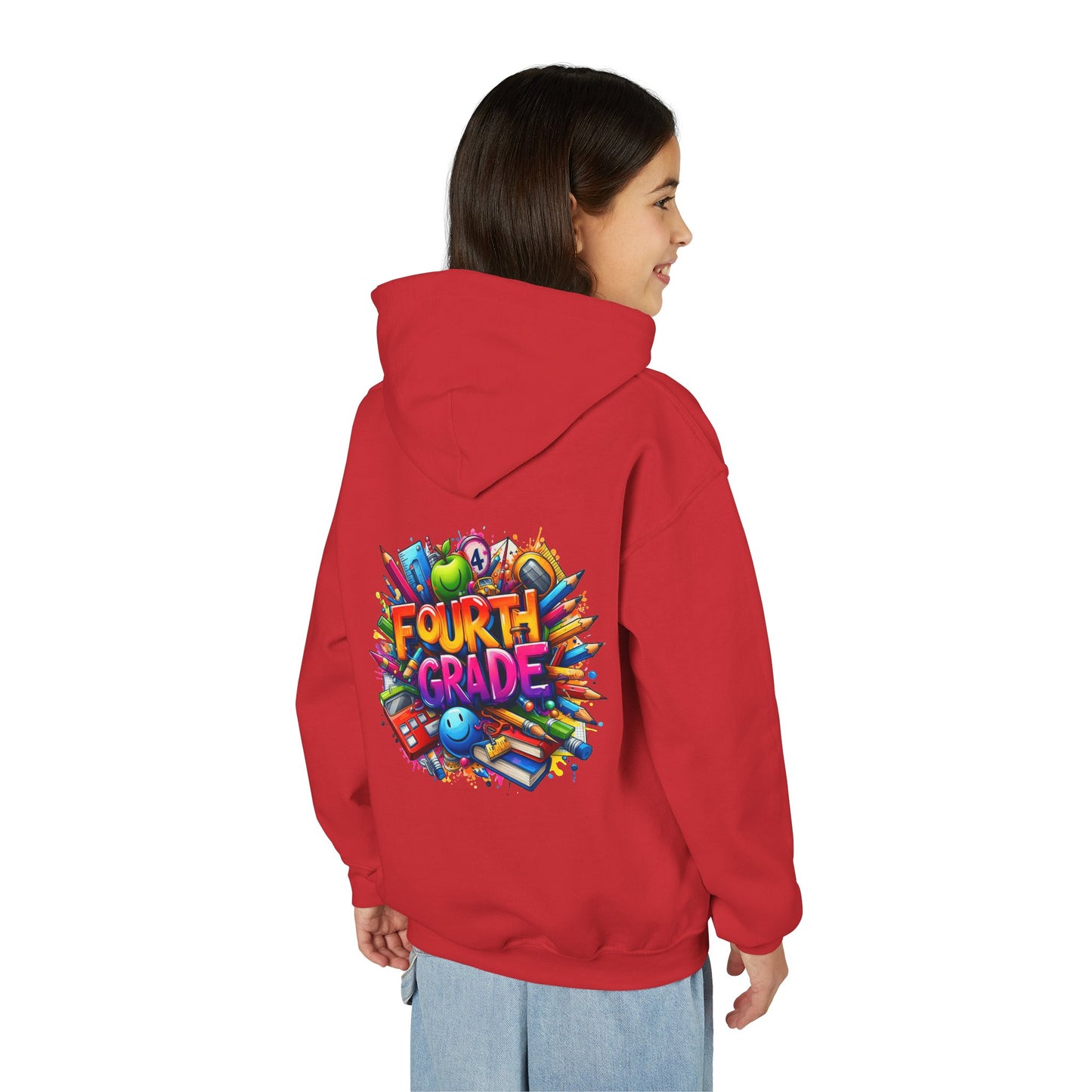Fourth Grade Youth Hoodie — Colorful Back-to-School Kids Sweatshirt