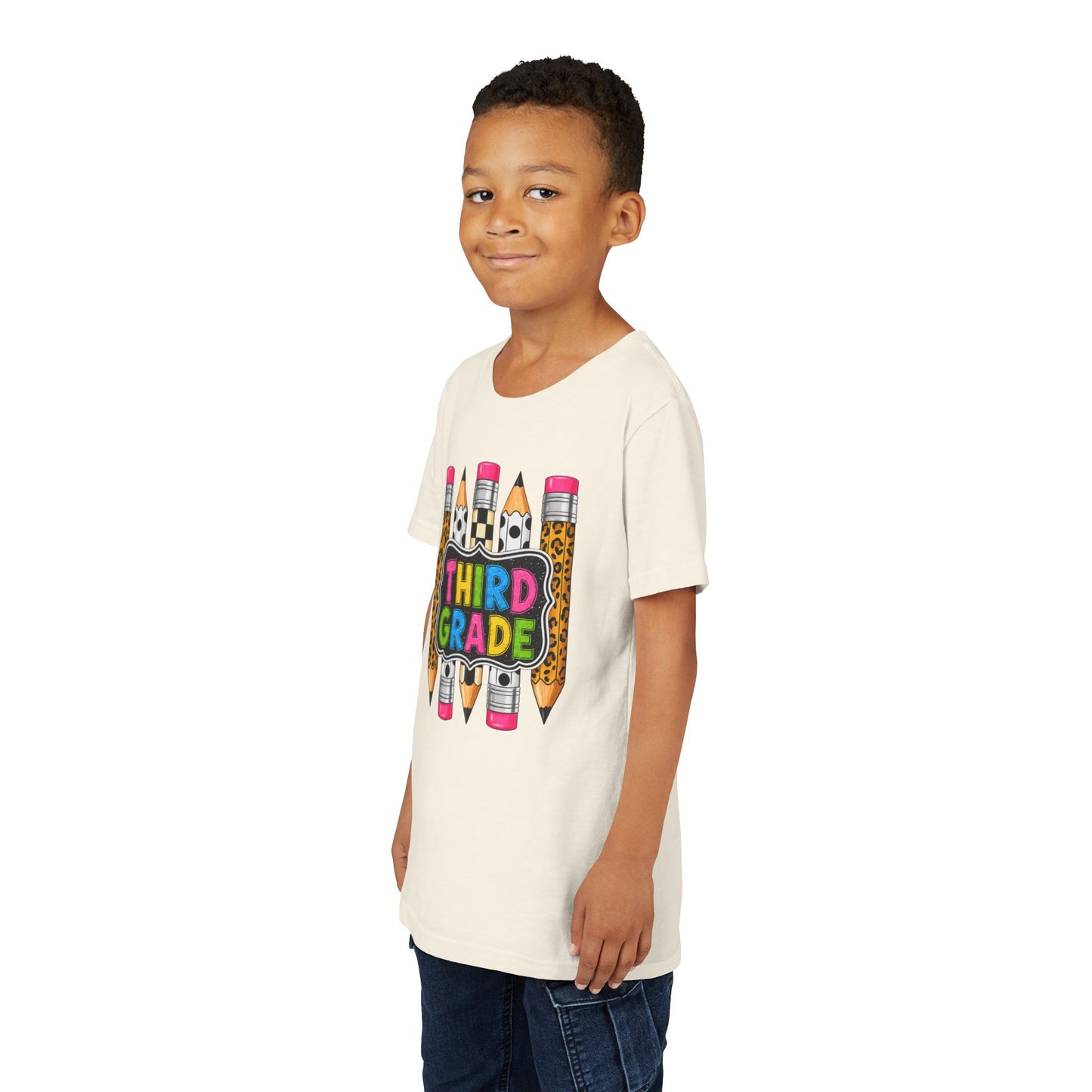 Third Grade Youth T-Shirt — Colorful Pencil Back-to-School Tee