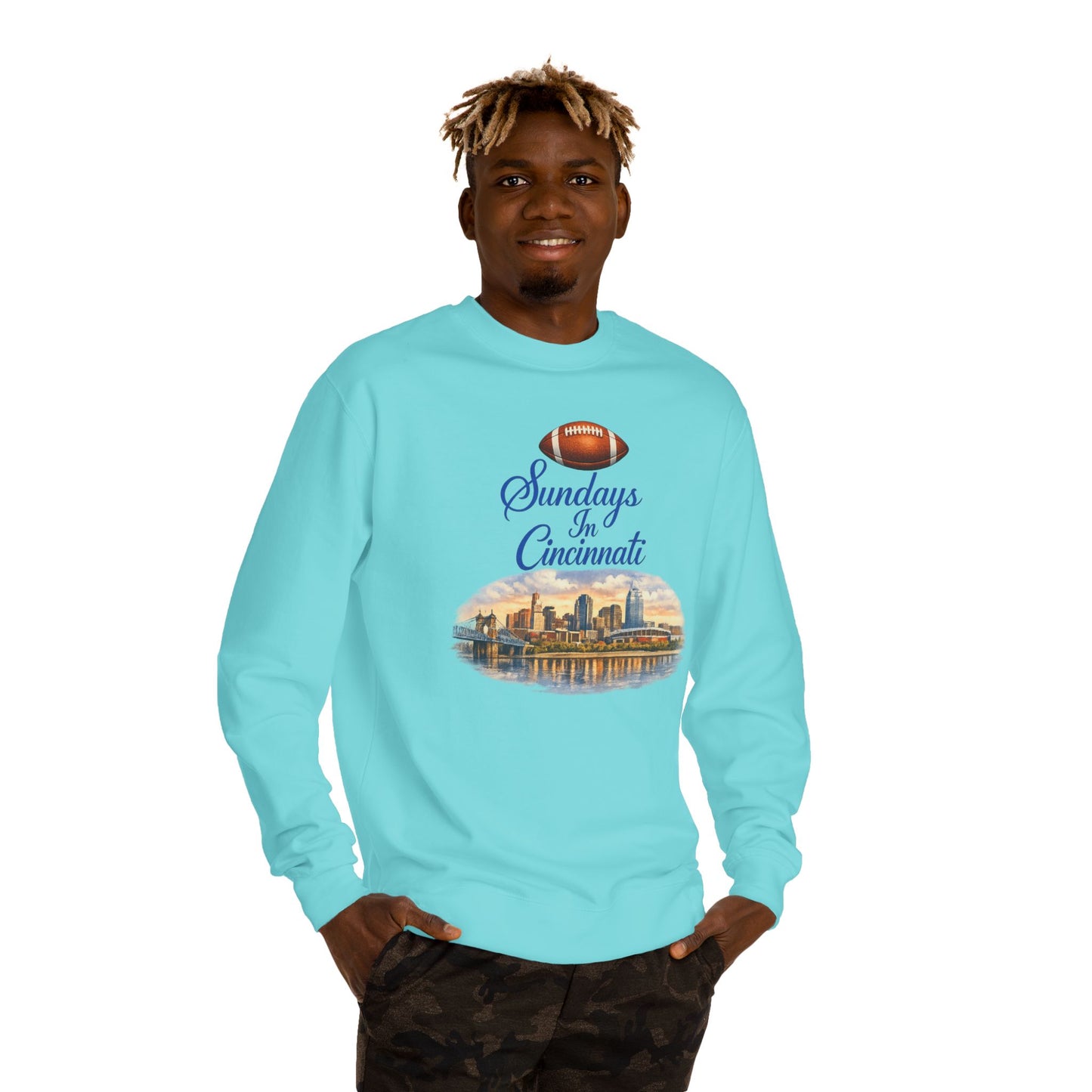 Sundays in Cincinnati Sweatshirt — Cincinnati Skyline Football Crewneck