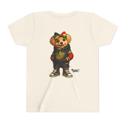 Youth Tee — Black History Queen Bear Graphic T-Shirt
