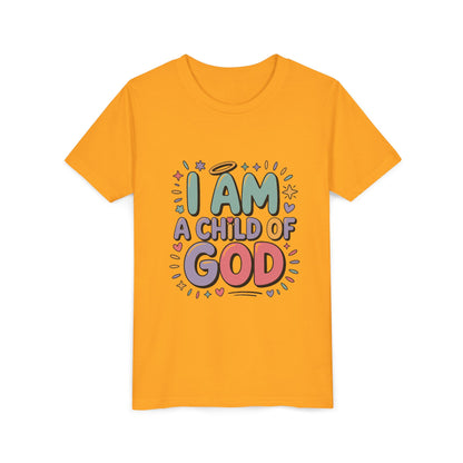 I Am A Child of God Youth Tee — Cute Pastel Christian Kids T-Shirt