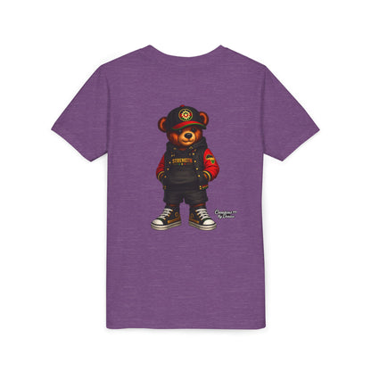 Kids Teddy Bear Streetwear Tee — 'Strength' Graphic Youth T-Shirt