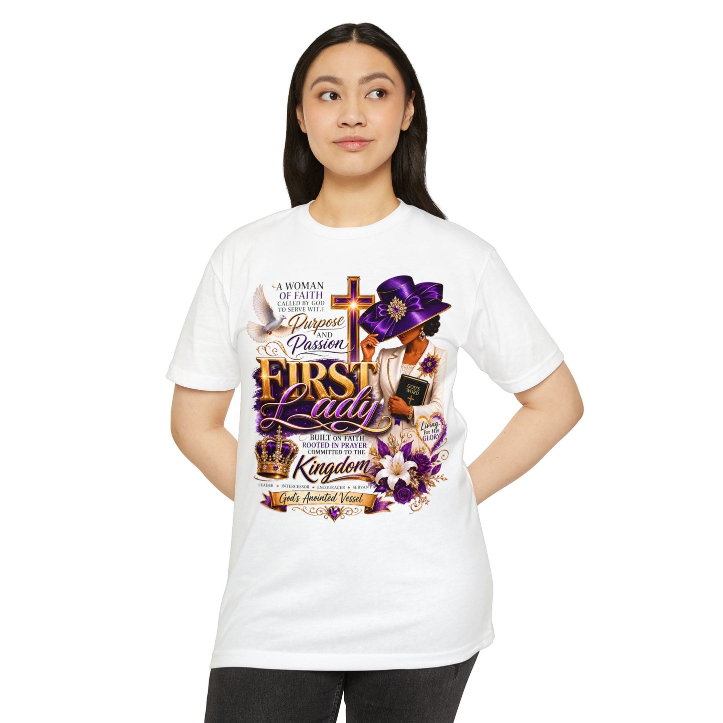 First Lady Christian T-Shirt – Faith, Prayer & Kingdom Woman Tee