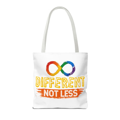 Autism Pride Tote Bag — "Different Not Less" Rainbow Infinity Reusable Shopper