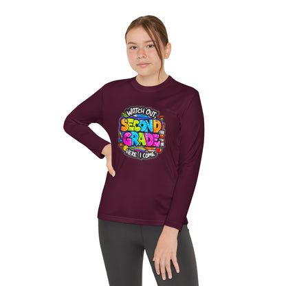 Second Grade Long Sleeve Tee — "Watch Out Second Grade Here I Come" Youth Shirt