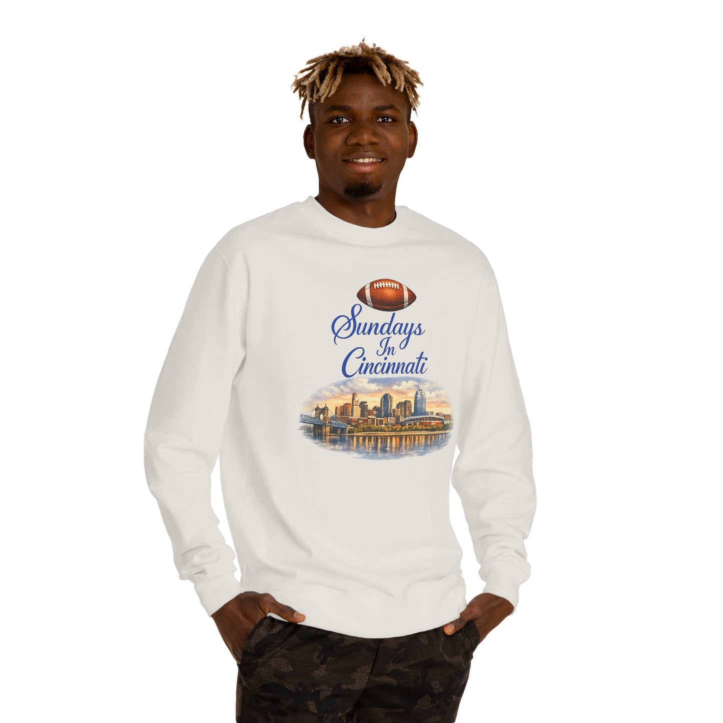 Sundays in Cincinnati Sweatshirt — Cincinnati Skyline Football Crewneck