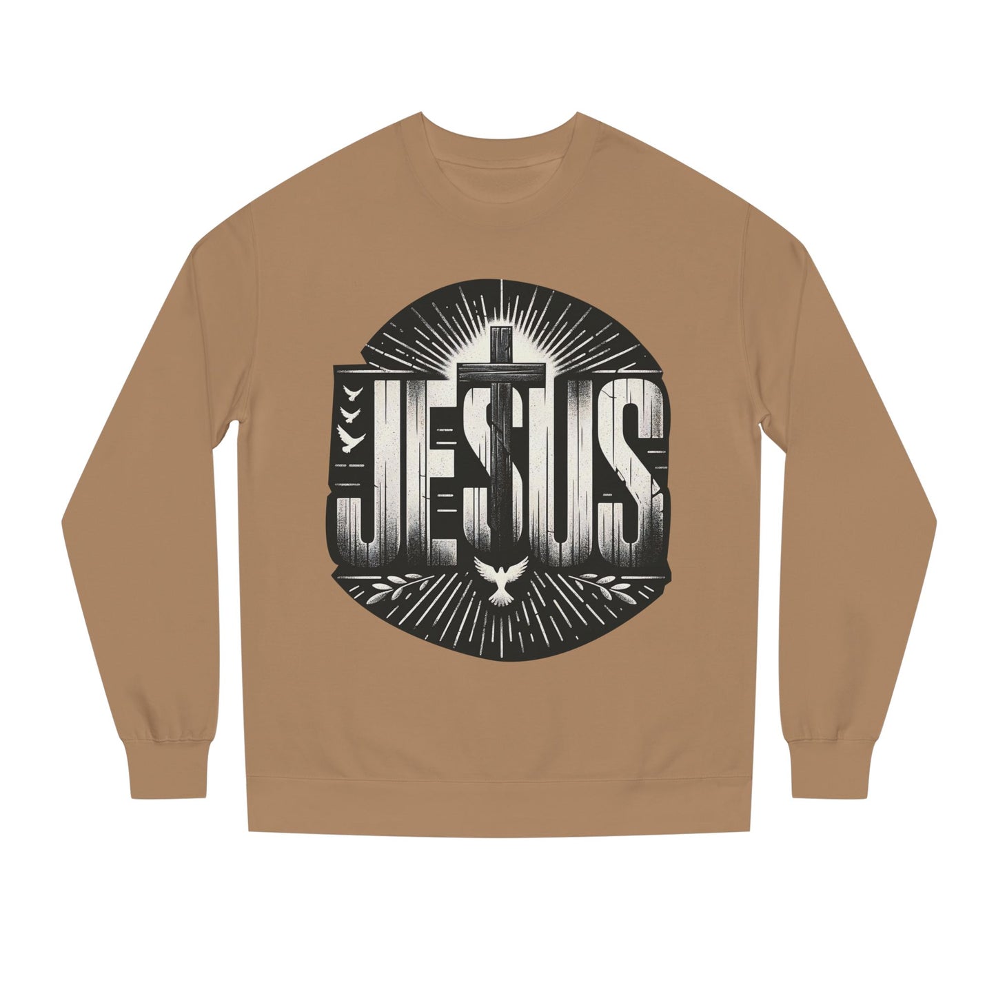 Jesus Graphic Sweatshirt — Vintage Cross & Dove Christian Crewneck